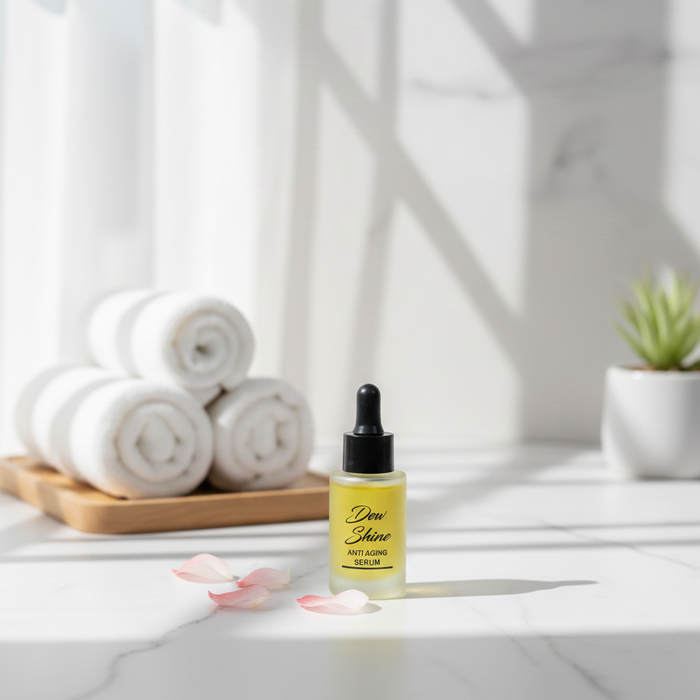 Dew Shine Anti Aging Serum Gentle Formula Reduces Fine Lines Improves Skin Elasticity Provides Radiant Glow And Smooth Texture For Daily Use - 30ml