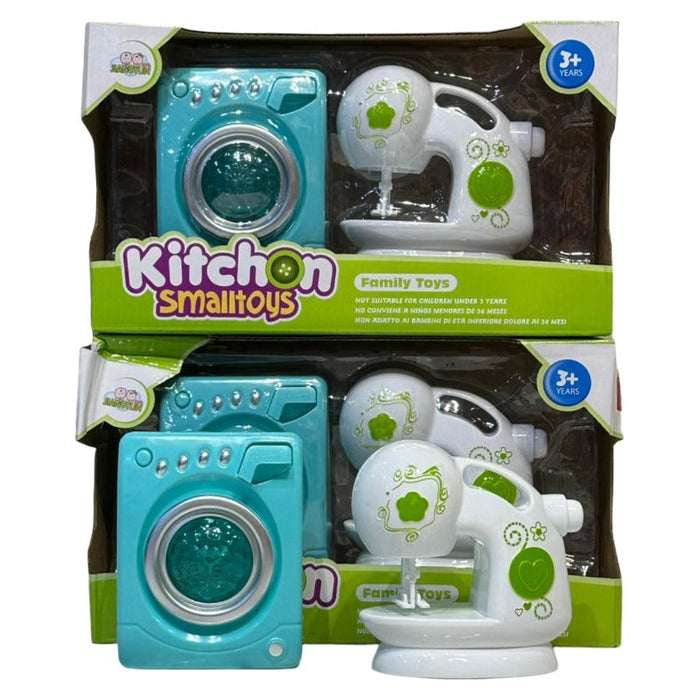 Washing Machine And Sewing Machine Set With Batteries Lights And Sounds Toy Set For Kids