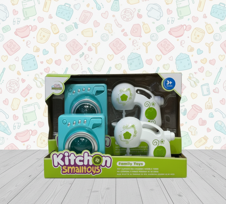 Washing Machine And Sewing Machine Set With Batteries Lights And Sounds Toy Set For Kids