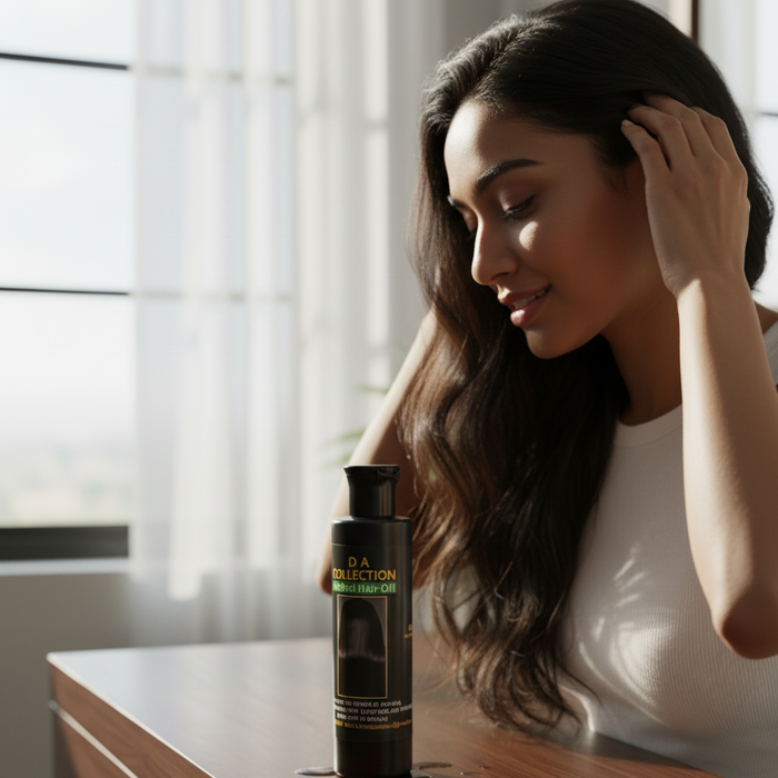 Herbal Hair Oil Natural Blend Of Oils And Herbs Nourishes Scalp Reduces Dandruff Strengthens Roots And Adds Shine - 200ml