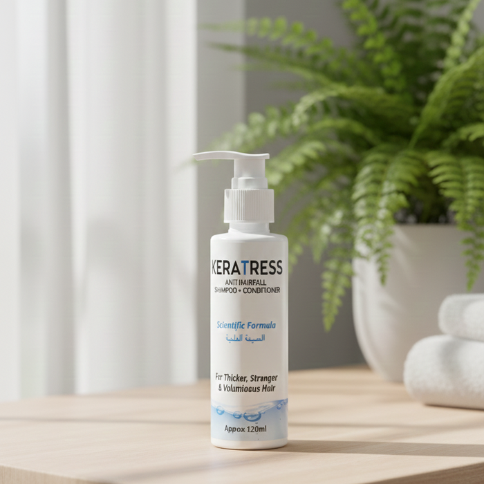 Keratress Anti Hairfall Shampoo And Conditioner Gentle Formula Strengthens Hair Reduces Hairfall Nourishes Scalp Provides Smooth And Healthy Look - 120ml