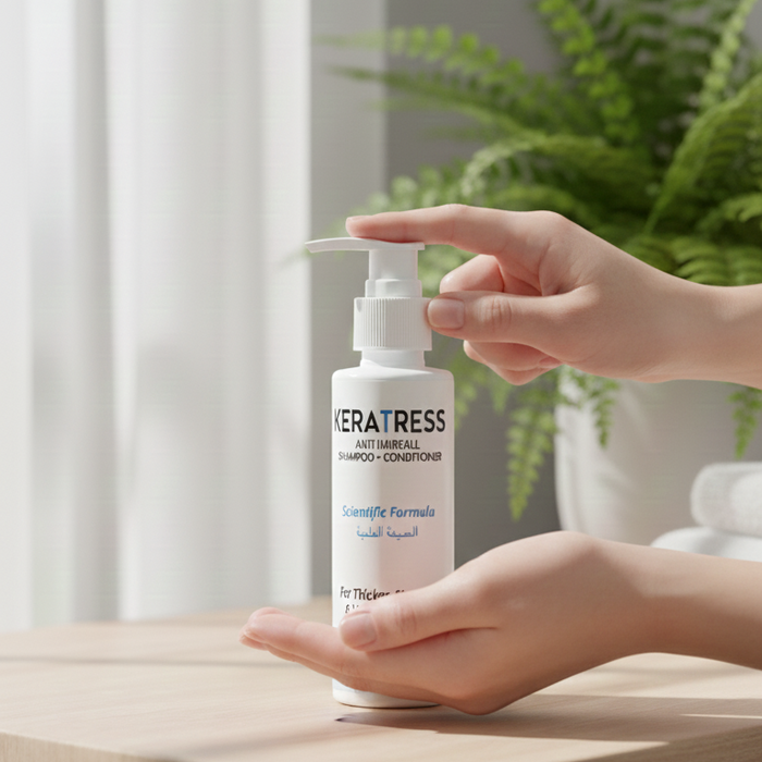 Keratress Anti Hairfall Shampoo And Conditioner Gentle Formula Strengthens Hair Reduces Hairfall Nourishes Scalp Provides Smooth And Healthy Look - 120ml